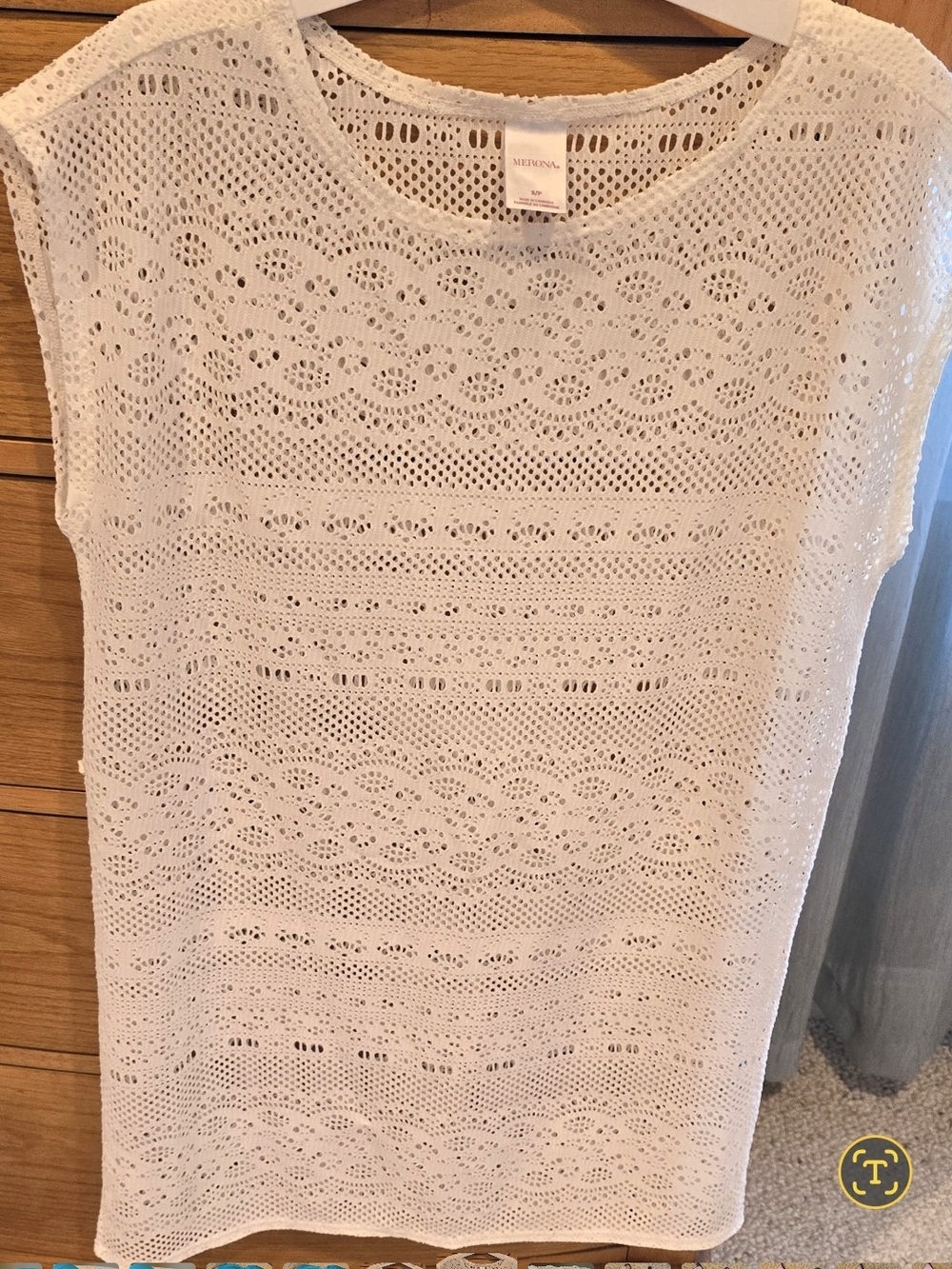 NWOT White Eyelet Crochet Coverup